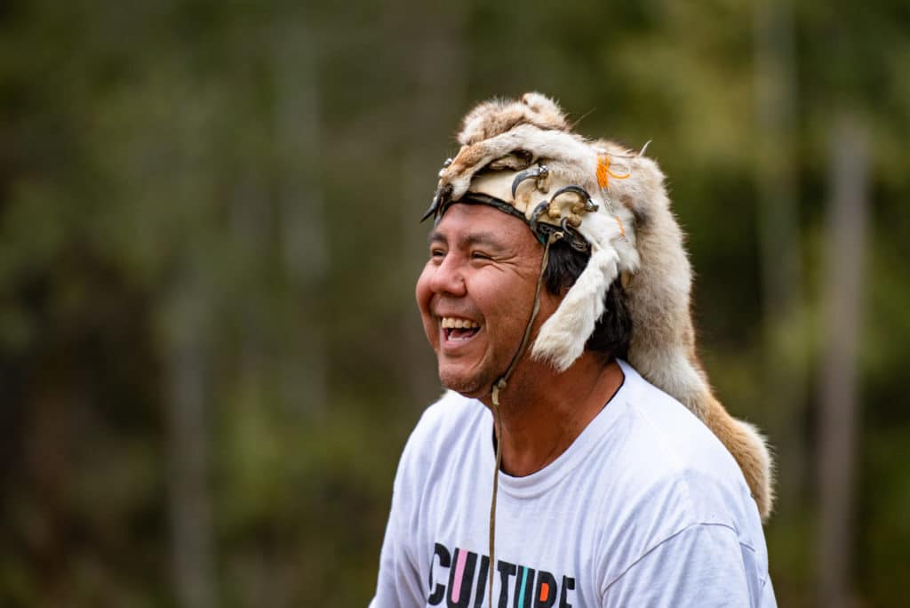 Kenthen Thomas laughs at a summer gathering