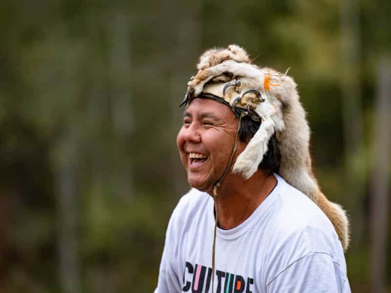 Kenthen Thomas laughs at a summer gathering
