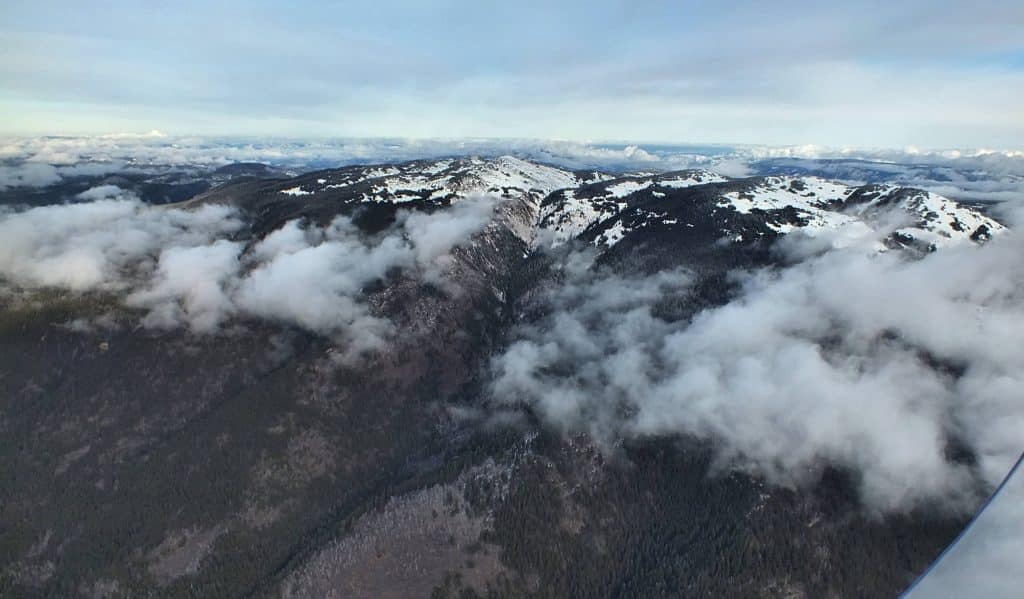 Sun Peaks and Harper Mountain are shown from a Dec. 7, 2023 flight by local pilot Jan Nademlejnsky.