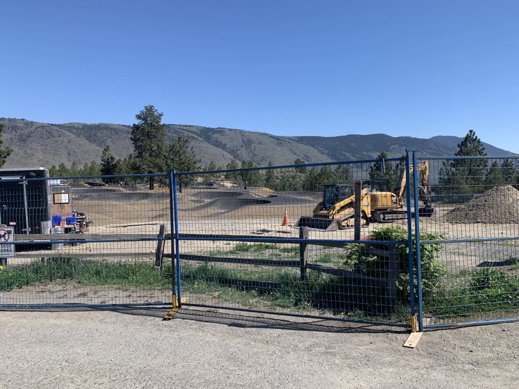 Construction of pump tracks at the top of Kamloops bike ranch in early May. Photo by Nicole Perry