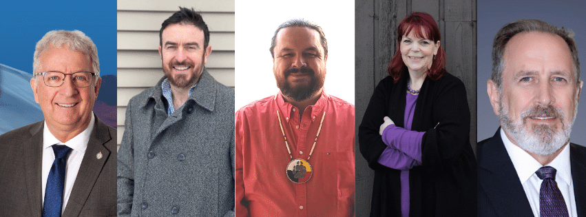 A collage with all the candidates for the Kamloops—Shuswap—Central Rockies for the federal election.
